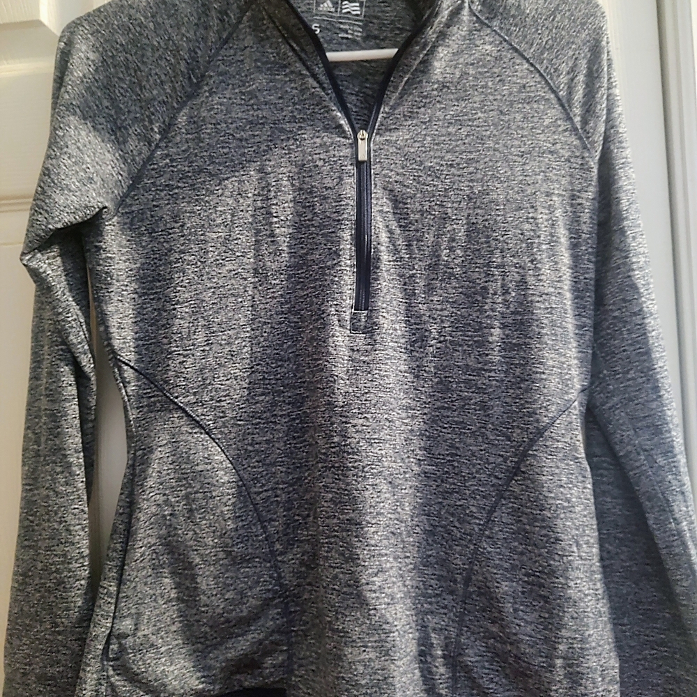 Adidas Heathered Gray Quarter-Zip Pullover